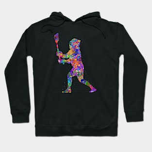 Lacrosse player watercolor Hoodie